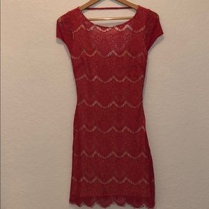 Bebe Red Lace Dress